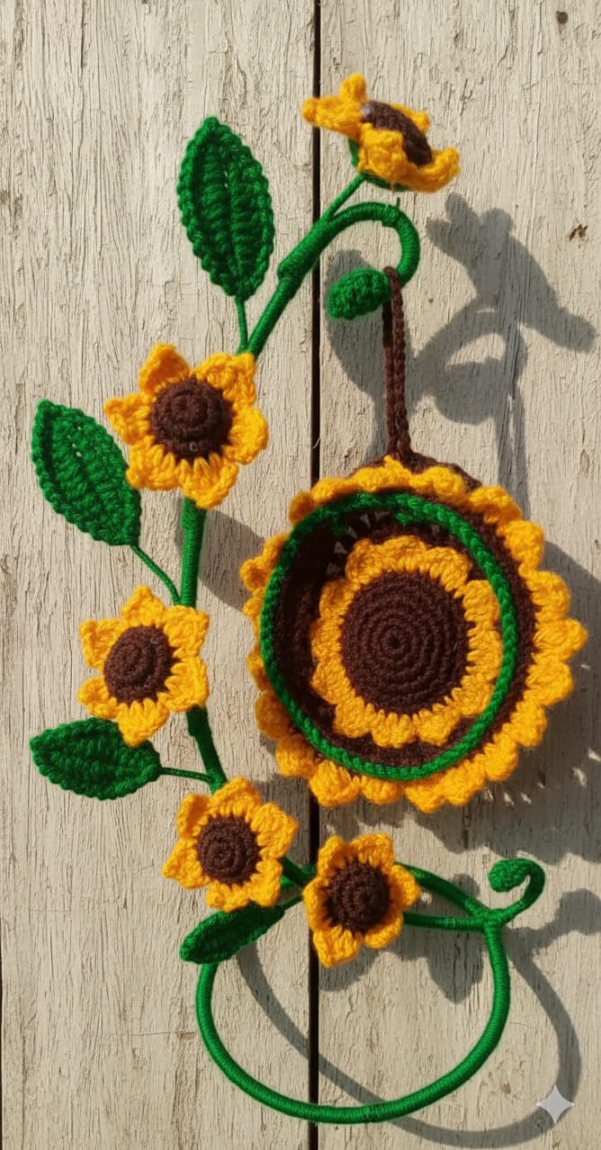 Sunflower Crochet Wall Hanging Decor