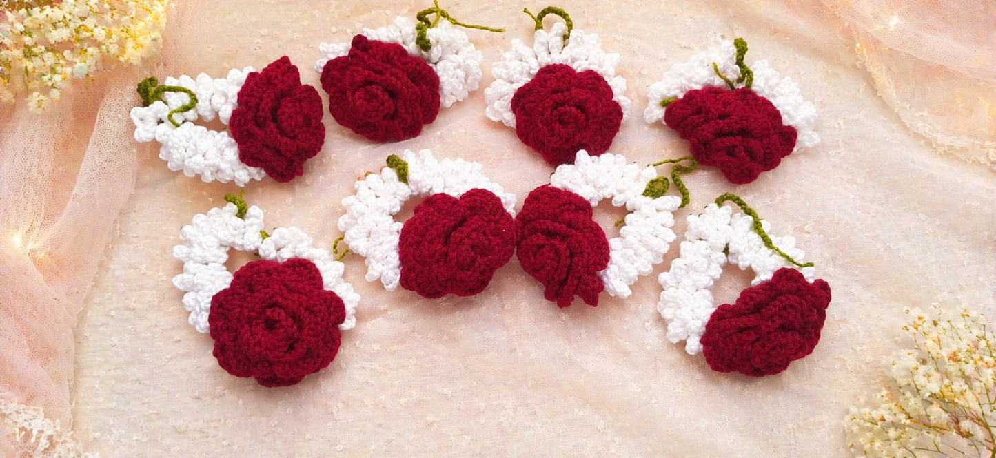 Crochet Floral Wrist Gajra for Mehndi & Weddings