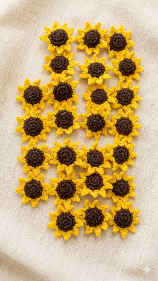 Handmade Mini Crochet Sunflower.